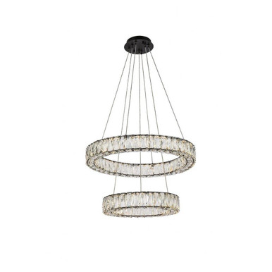 Monroe 2 LED Modern Large Pendant by Elegant - 3503G24BK