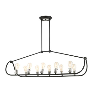 Archer 10 Light Small Linear Chandelier by Livex - 49738-14
