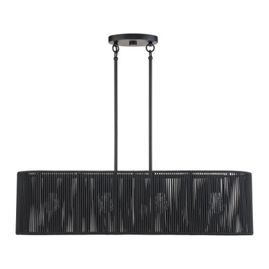 Acordia 4 Light Large Linear Chandelier 19 Inch and 7.75 Inch Wide by Livex - 49128