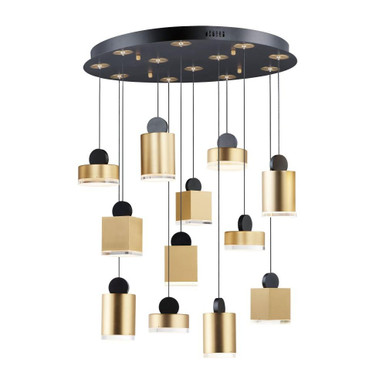 Nob 78W 1 LED Light Large Pendant by ET2 - E20869-75BKGLD