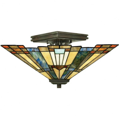 Inglenook 2 Light 14 Inch Wide Semi Flush Mount by Quoizel - TFIK1714VA