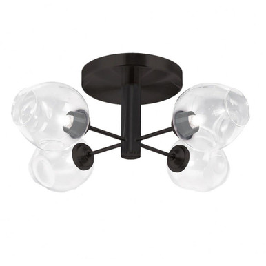 Abii 4 Light 20.5 Inch Wide Semi Flush Mount by Dainolite - abi-204sf-mb-clr