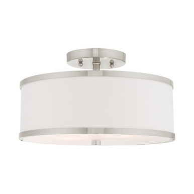 Park Ridge 2 Light 13 Inch Wide Steel Semi Flush Mount by Livex - 6367-91
