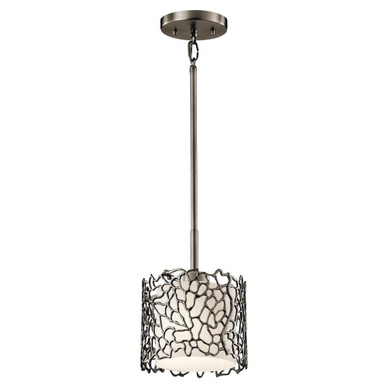 Silver Coral 1 Light Small Pendant by Kichler - 43349clp