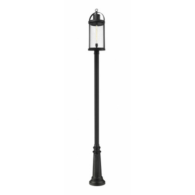 Roundhouse 1 Light Outdoor Post Mount Lantern 23.5 x 125.75 In by Z-Lite - 569PHXL-511P-BK