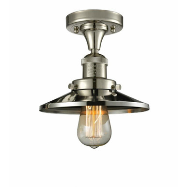 Railroad 1 Light 7 Inch Wide Semi Flush Mount by Innovations - 1CH-PN-M1