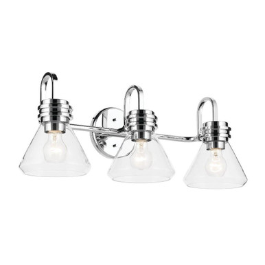 Farum 3 Light Bath Vanity 9.5 Inch Tall and 26 Inch Wide by Kichler - 55155CLR