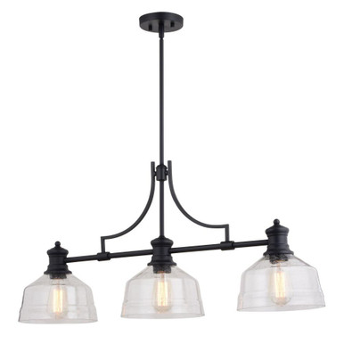 Beloit 3 Light Linear Chandelier 22 Inch Tall and 36.5 Inch Wide by Vaxcel - H0293