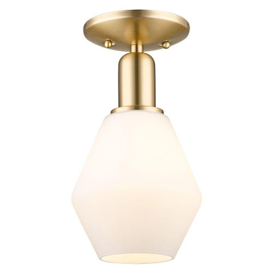 Cindyrella 1 Light Semi Flush Mount 11 Inch and 6 Inch Wide by Innovations - 716-1C-CB-G651-6