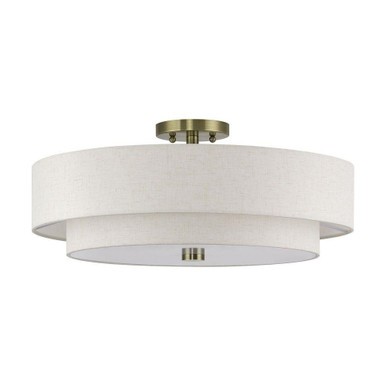 Monroe 5 Light Extra Large Semi Flush Mount 9.5 X 22 Inch Wide by Livex - 52139-01