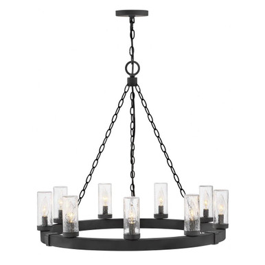 Sawyer 3.5W 9 LED Outdoor Medium Chandelier 30 Inch Wide by Hinkley - 29208BK-LV