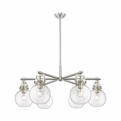 Newton Sphere 6 Light Stem Hung Chandelier 26 Inch Wide by Innovations - 411-6CR-G410-7