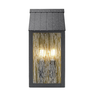 Point 2 Light Outdoor Wall Mount 13.5 Inch Tall and 6 Inch Wide by Artcraft - AC8057BK