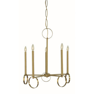 Olivia 5 Light Medium Candle Style Chandelier by Framburg - F-5865 BR