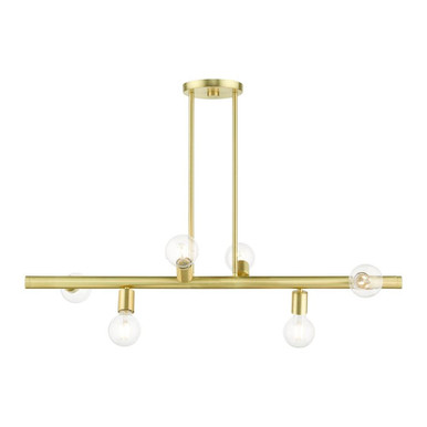 Bannister 6 Light Asymmetrical Linear Chandelier by Livex - 45866