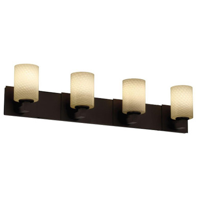Fusion Modular 4 Light Weve Glass Vanity Light by Justice Design - FSN-8924-10-WEVE