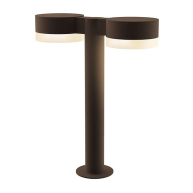 REALS 2 LED Plate Cap and White Cylinder Double Bollard 16 Inch by Sonneman - 7306PCFW