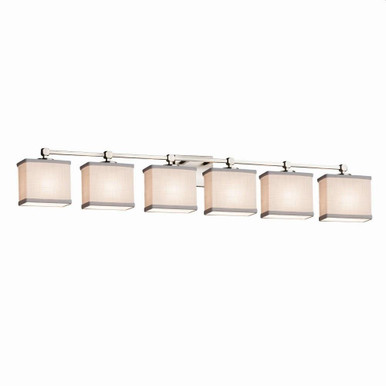 Textile Tetra 6 Light Vanity Light by Justice Design - FAB-8426-55-WHTE
