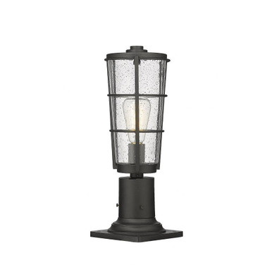 Helix 1 Light 6 Inch Wide Outdoor Pier Mount by Z-Lite - 591PHM-533PM-BK