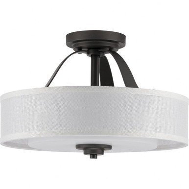 Kene 2 Light 16 Inch Wide Semi Flush Mount by Progress - P350098