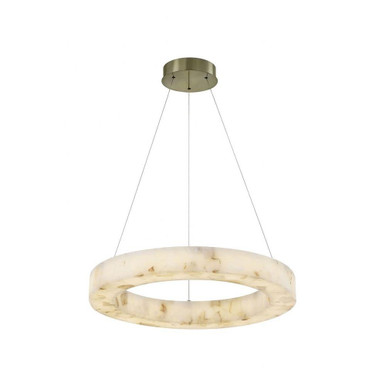 Alabaster Rocks Medley 40W 1 LED Pendant 24 Inch Wide by Justice Design - ALR-8222-BRSS