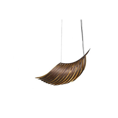 Palmera 1 Light Curved Leaf Pendant 30 Inch Wide by Justice Design - NSH-8323-SFBZ