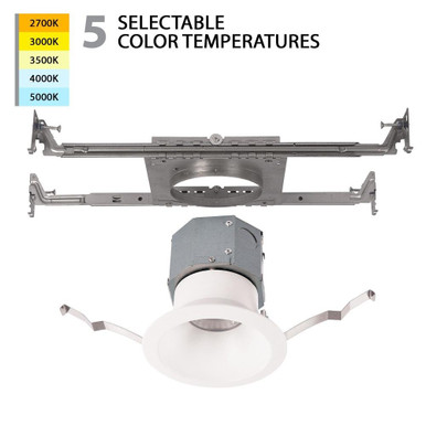 Pop in 12W 1 LED 5 CCT Round Recessed Kit by WAC Limited - R4DRDN-F9CS-WT