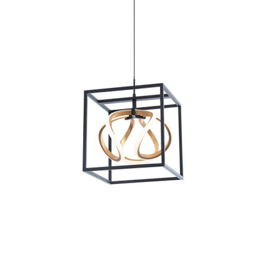 Sinclair 14.4W 1 LED Mini Pendant 10 Inch Tall and 10 Inch Wide by dweLED - PD-73210-BK/GL