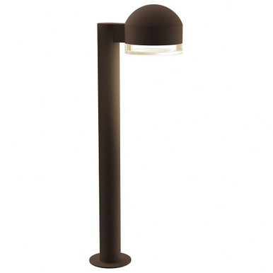REALS 1 LED Dome Cap and Clear Cylinder Bollard 23.75 Inch Tall by Sonneman - 7304DCFH