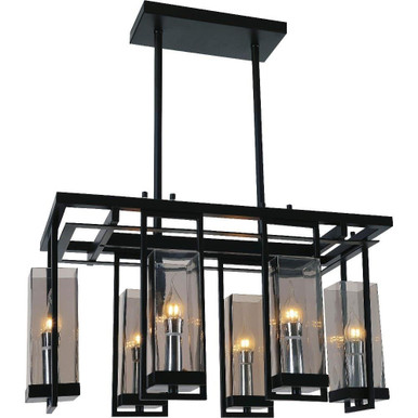 Vanna 6 Light Large Linear Chandelier by CWI - 9858P27-6-RC-101
