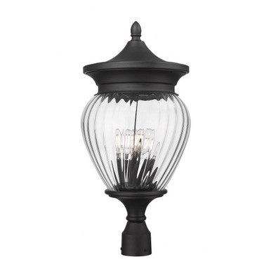 Davina 4 Light Outdoor Post Mount 25.25 x 12 Inches by Z-Lite - 5016PHBR-BK