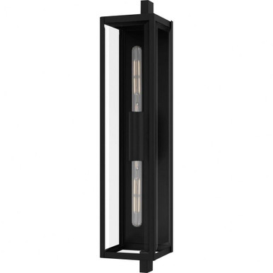 Dale 2 Light Outdoor Wall Lantern 32 Inch Tall and 6.5 Inch Wide by Quoizel - DLE8407MBK