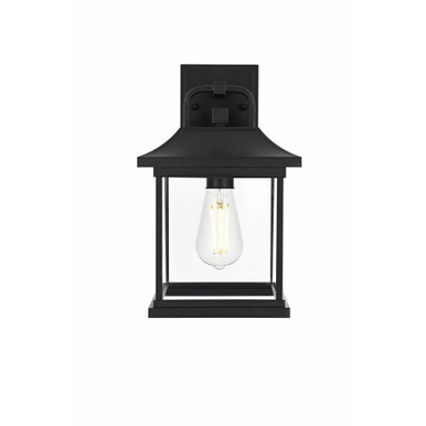 Saul 1 Light Outdoor Wall Mount 13 Inch Tall and 8 Inch Wide by Elegant - OD612W13BK