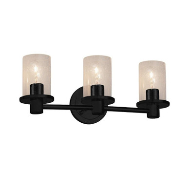 Fusion 3 Light Bath Vanity 8 Inch Tall and 20 Inch Wide by Justice Design - FSN-8513-10-SEED-MBLK