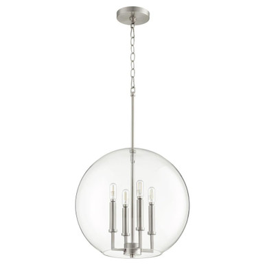 4 Light Large Globe Pendant 18.25 Inch Tall by Quorum - 873-4