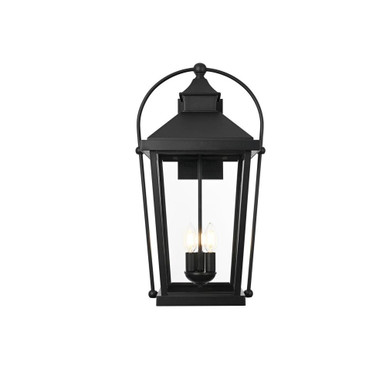 Luz 3 Light Outdoor Wall Mount 24 Inch Tall and 13 Inch Wide by Elegant - OD605W24BK