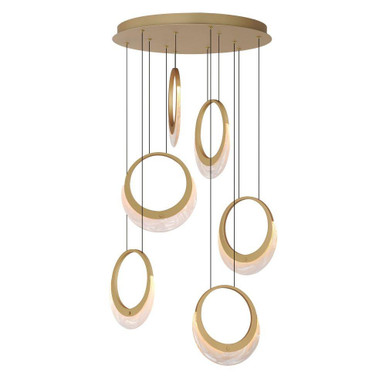 Lyra 5.5W 6 LED Pendant 9.5 Inch Tall and 20.25 Inch Wide by ET2 - E23916-112GLD