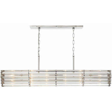 Elliot 6 Light Oversized Linear Chandelier by Crystorama - ell-b3007-pn