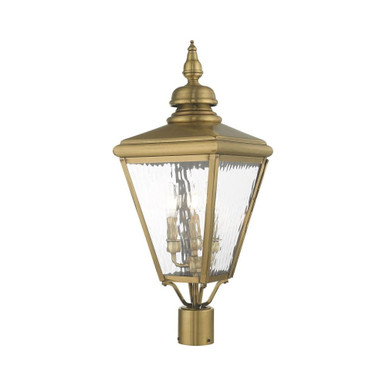 Cambridge 3 Light Outdoor Post Top Lantern 10.63 x 26.75 Inches by Livex - 20433