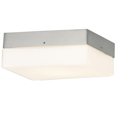 Fusion 16W 1 LED Square Flush Mount 7 Inch Wide by Justice Design - FSN-4141-OPAL-NCKL