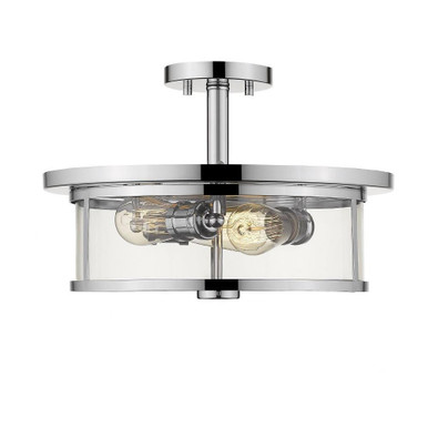 Savannah 3 Light 15.75 Inch Wide Semi Flush Mount by Z-Lite - 462SF16-BRZE