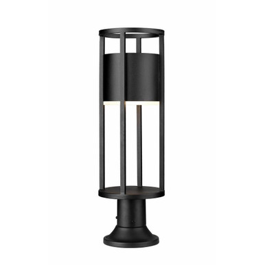 Luca 8W 1 LED Outdoor Pier Mount Light with Round Base by Z-Lite - 517PHM-553PM-BK-LED