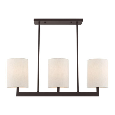 Hayworth 3 Light Linear Chandelier with Fabric Shades by Livex 42404 - 42404