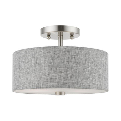 Dakota 2 Light 11 Inch Wide Semi Flush Mount by Livex - 46741-91