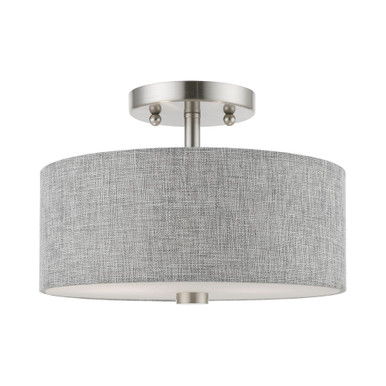 Dakota 2 Light 11 Inch Wide Semi Flush Mount by Livex - 46741-91