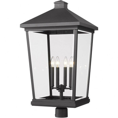 Beacon 4 Light Outdoor Post Mounted Fixture 31 x 16 Inches by Z-Lite - 568PHXXLR-BK