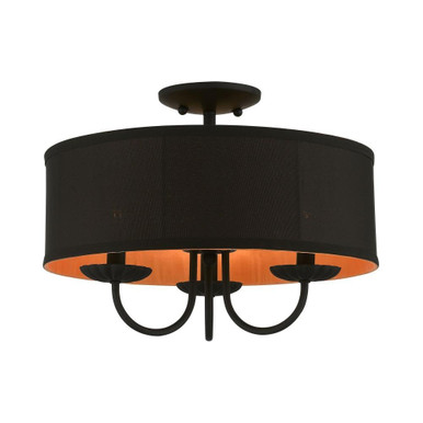 Winchester 3 Light 16 Inch Wide Semi Flush Mount by Livex - 45129-04