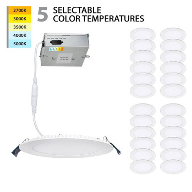 Lotos 9W 1 LED 5 CCT Round Recessed Kit (Pack of 24) by WAC Limited - R4ERDR-W9CS-WT-24