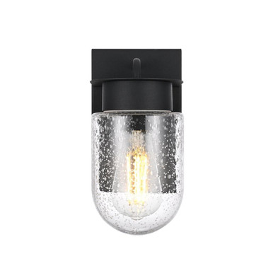 Rafael 1 Light Outdoor Wall Mount 9 Inch Tall and 5 Inch Wide by Elegant - OD414W8BK