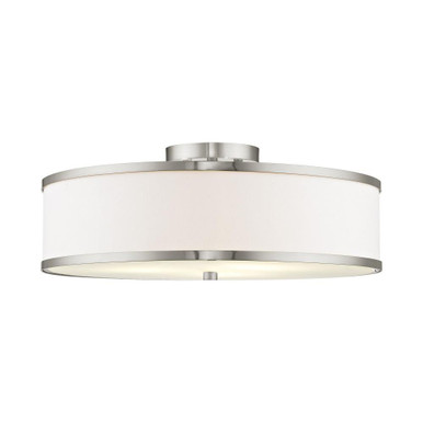 Park Ridge 3 Light 18 Inch Wide Steel Semi Flush Mount by Livex - 6352-91